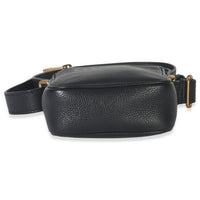 Gucci Black Pebbled Calfskin Vintage Logo Messenger Bag Handbag stamp
