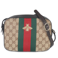 GG Supreme Canvas Web Small Webby Bee Shoulder Bag