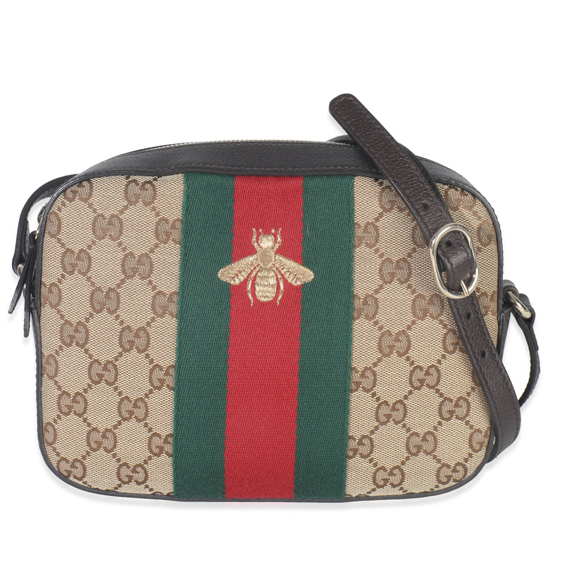 GG Supreme Canvas Web Small Webby Bee Shoulder Bag