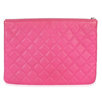 Chanel Pink Quilted Lambskin Medium Casino Beauty CC Cosmetic Case Handbag bv