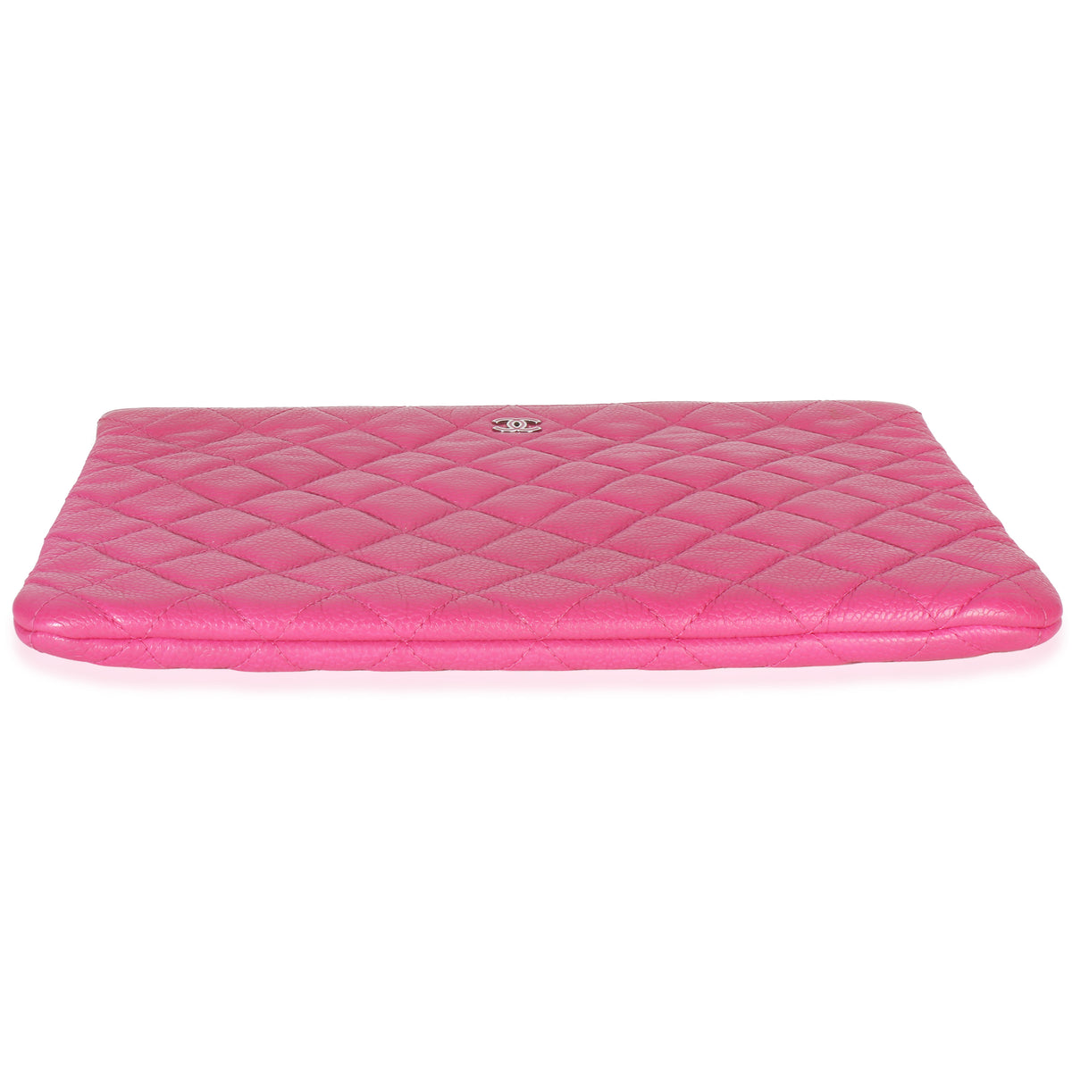 Chanel Pink Quilted Lambskin Medium Casino Beauty CC Cosmetic Case Handbag stamp