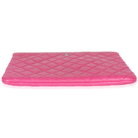 Chanel Pink Quilted Lambskin Medium Casino Beauty CC Cosmetic Case Handbag stamp