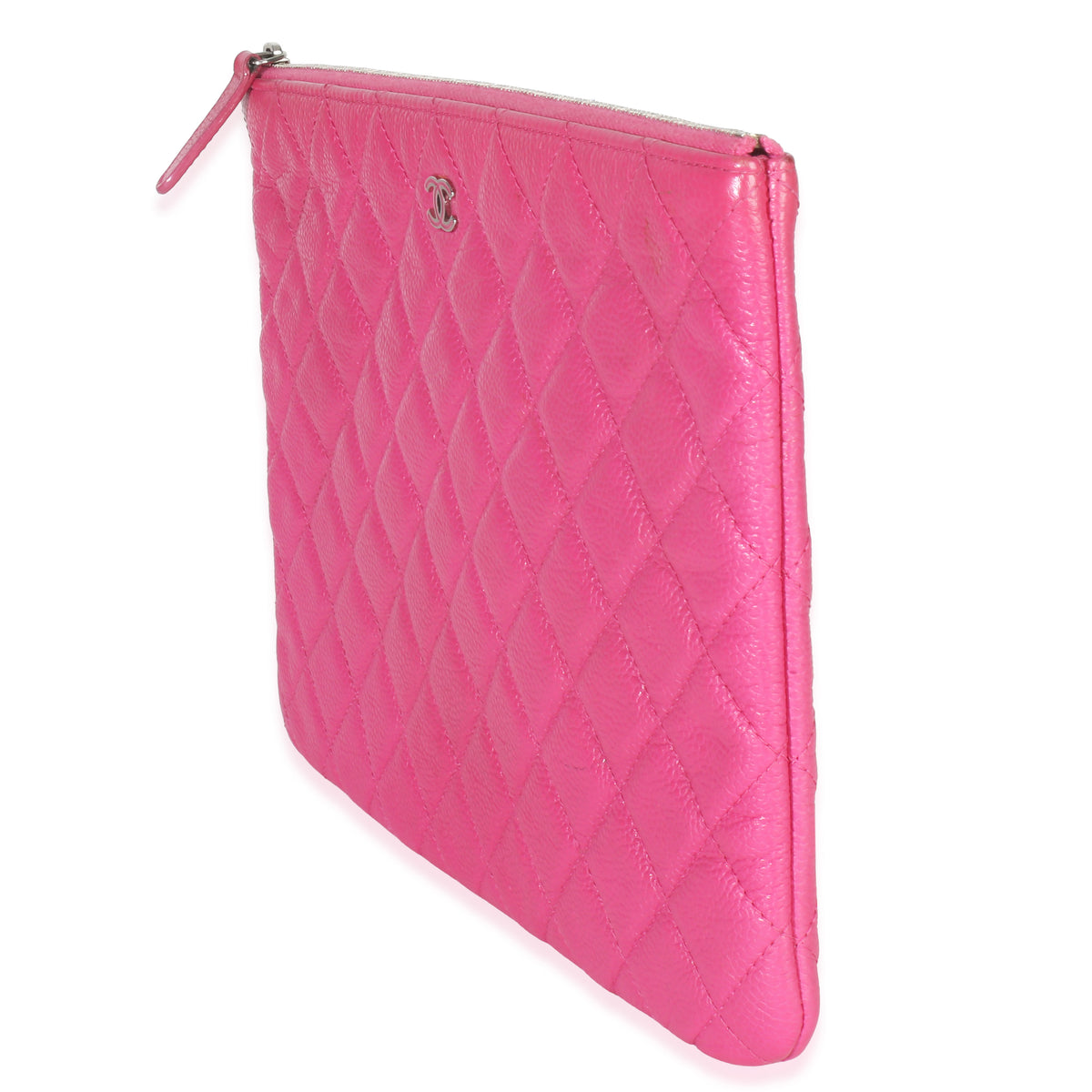 Pink Quilted Lambskin Medium Casino Beauty CC Cosmetic Case
