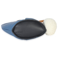 Blue Calfskin Shearling Mini Bunny Crossbody