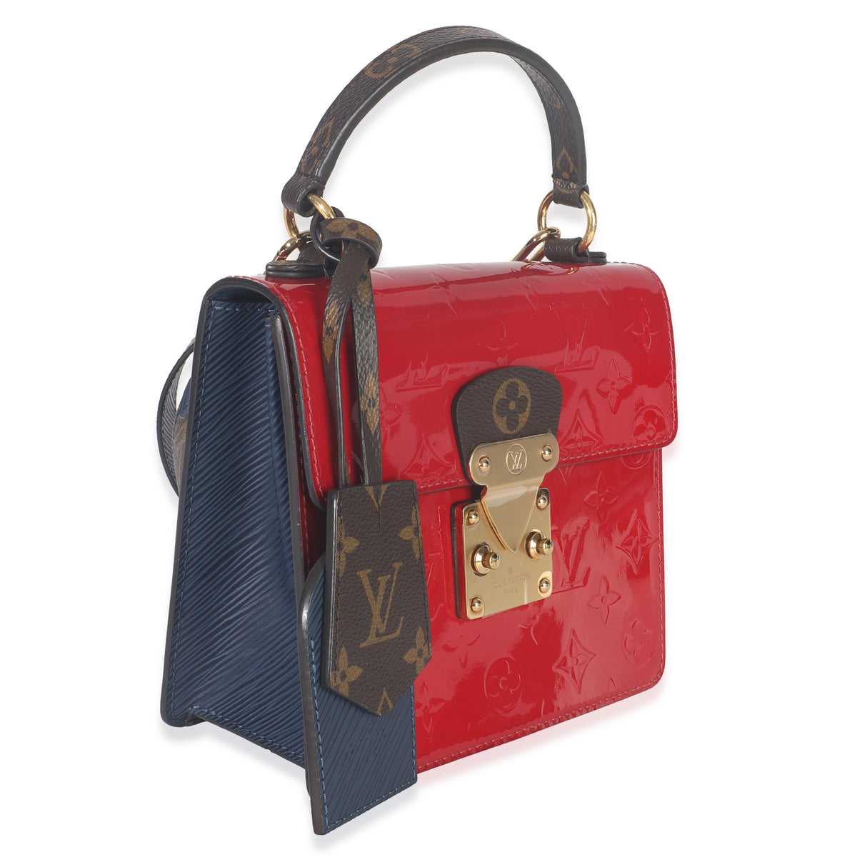 Louis Vuitton Scarlet Monogram Vernis Epi Spring Street Handbag stamp