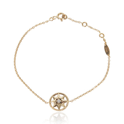 Christian Dior Yellow Gold Mother Of Pearl and Diamond Rose Des Vents Bracelet fv