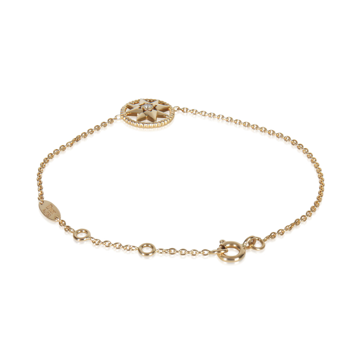 Christian Dior Yellow Gold Mother Of Pearl and Diamond Rose Des Vents Bracelet pv