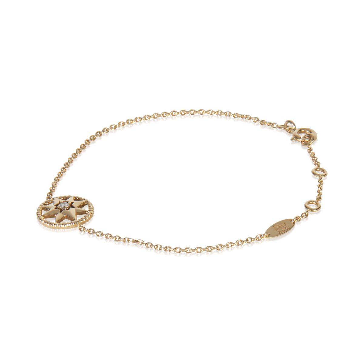 Christian Dior Yellow Gold Mother Of Pearl and Diamond Rose Des Vents Bracelet sv
