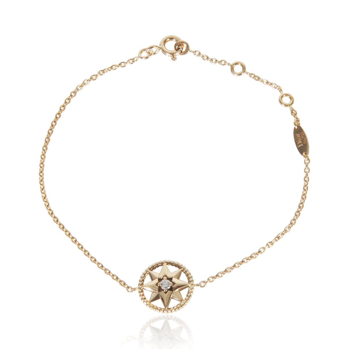 Yellow Gold Mother Of Pearl and Diamond Rose Des Vents Bracelet