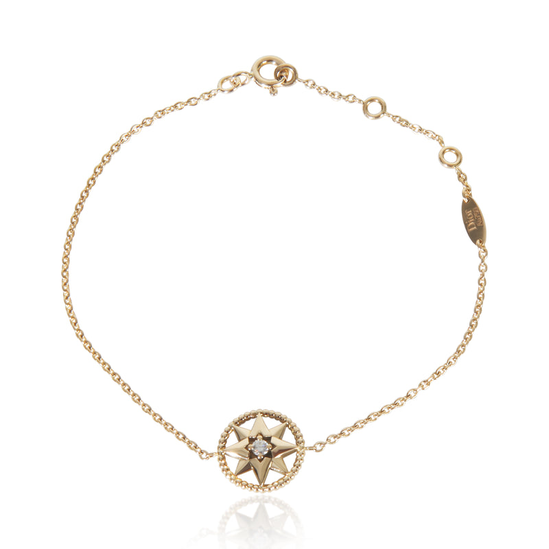Yellow Gold Mother Of Pearl and Diamond Rose Des Vents Bracelet
