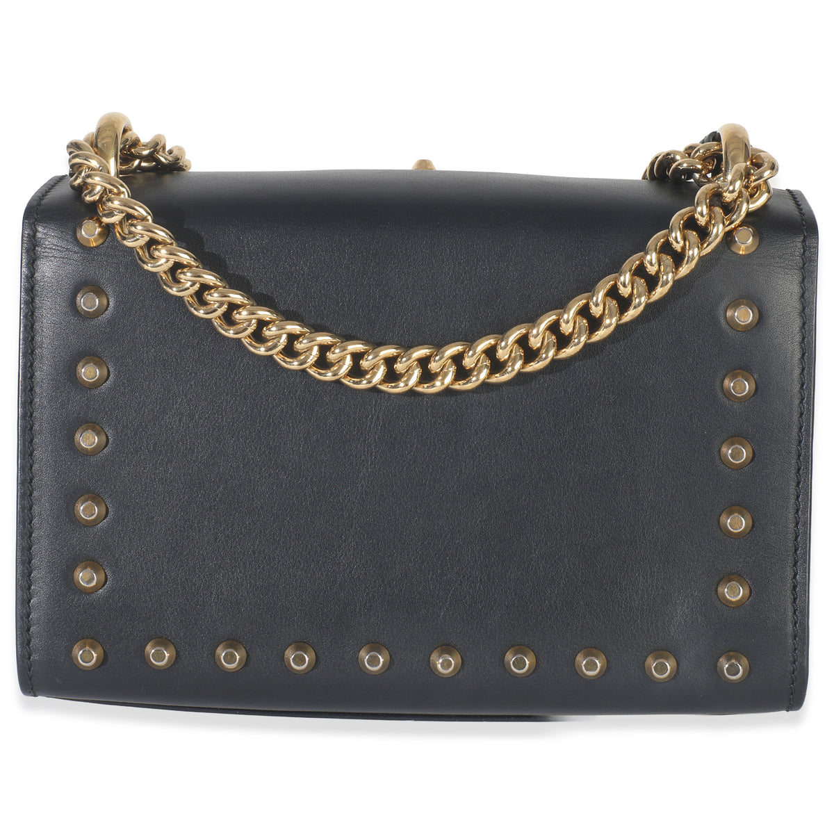 Black Calfskin Pearl GG Stud Small Padlock Shoulder Bag