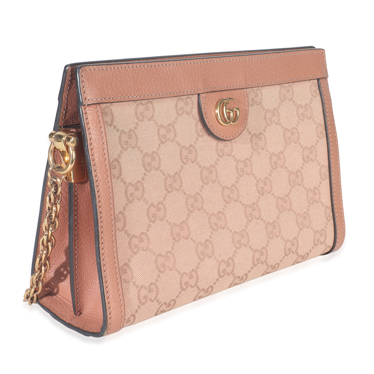 Light Pink GG Canvas Small Ophidia Chain Shoulder Bag