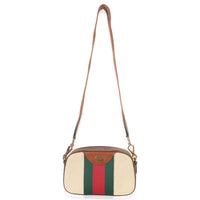 Beige Canvas Vintage GG Web Crossbody Bag