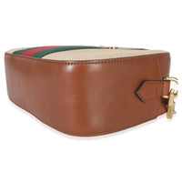 Beige Canvas Vintage GG Web Crossbody Bag