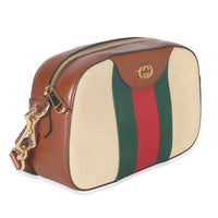Beige Canvas Vintage GG Web Crossbody Bag