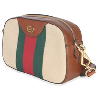 Beige Canvas Vintage GG Web Crossbody Bag
