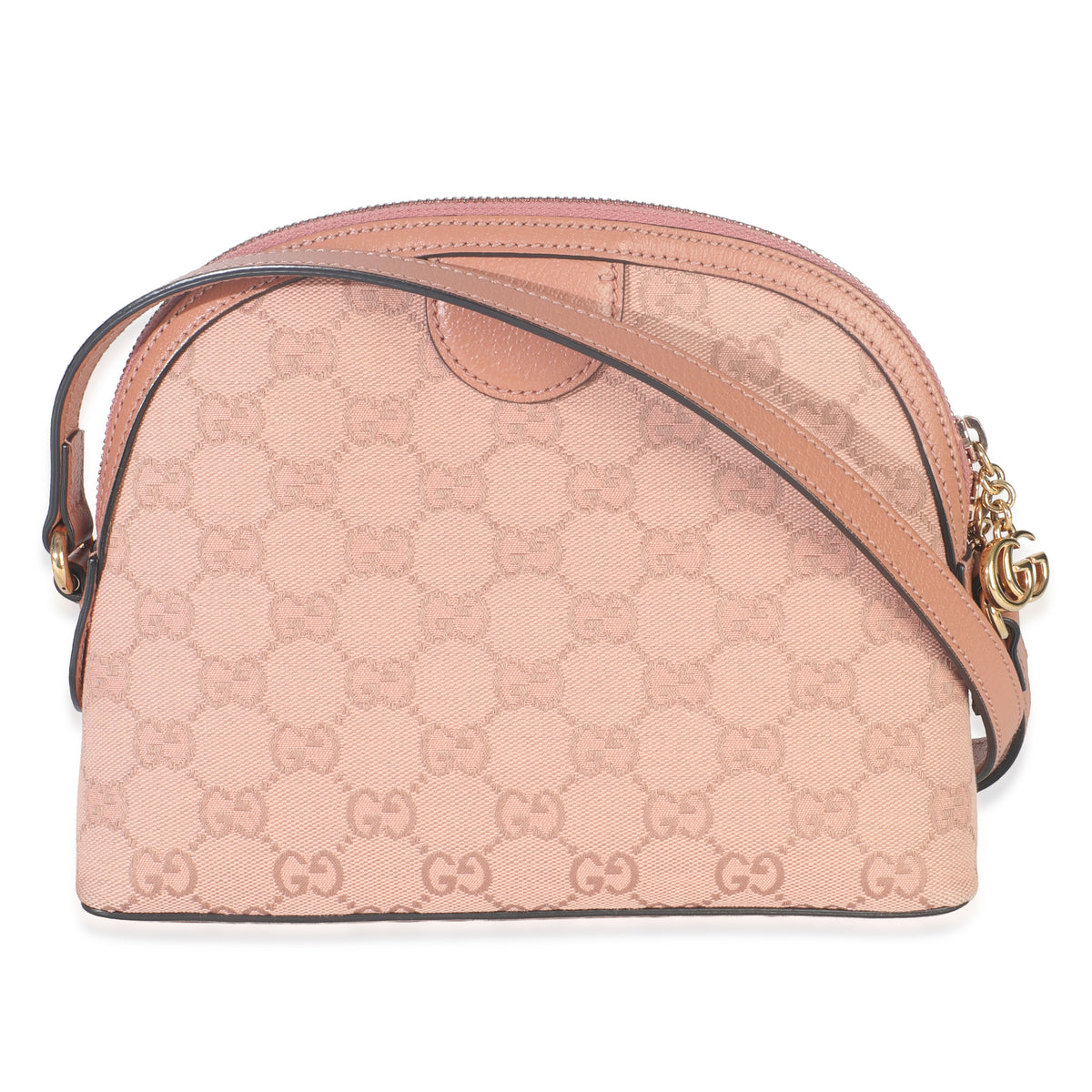 Gucci Pink GG Canvas Small Dome Ophidia Crossbody Bag Handbag bv