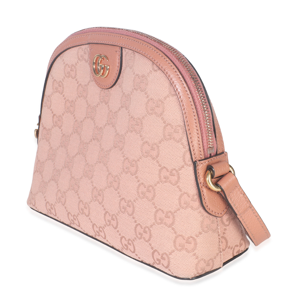 Gucci Pink GG Canvas Small Dome Ophidia Crossbody Bag Handbag sv
