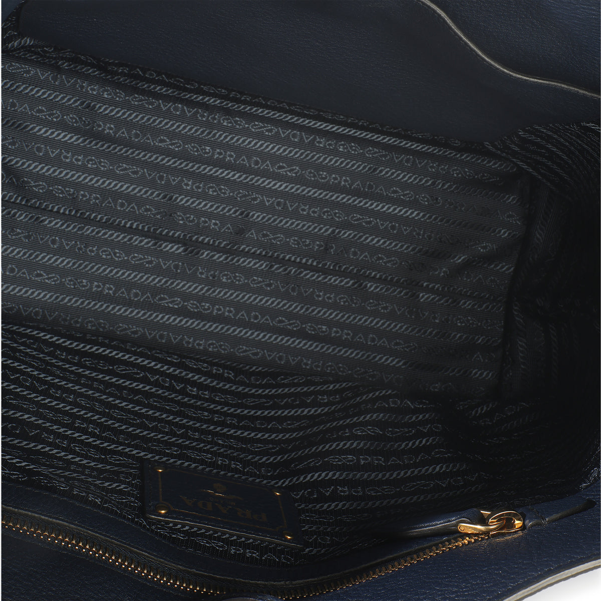 Navy Blue Vitello Daino Phenix Shopper Tote