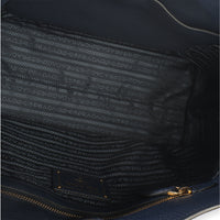 Navy Blue Vitello Daino Phenix Shopper Tote
