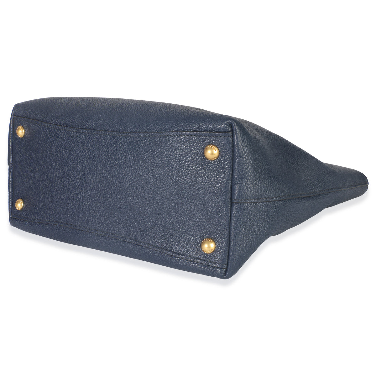 Navy Blue Vitello Daino Phenix Shopper Tote