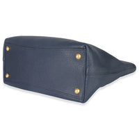 Navy Blue Vitello Daino Phenix Shopper Tote