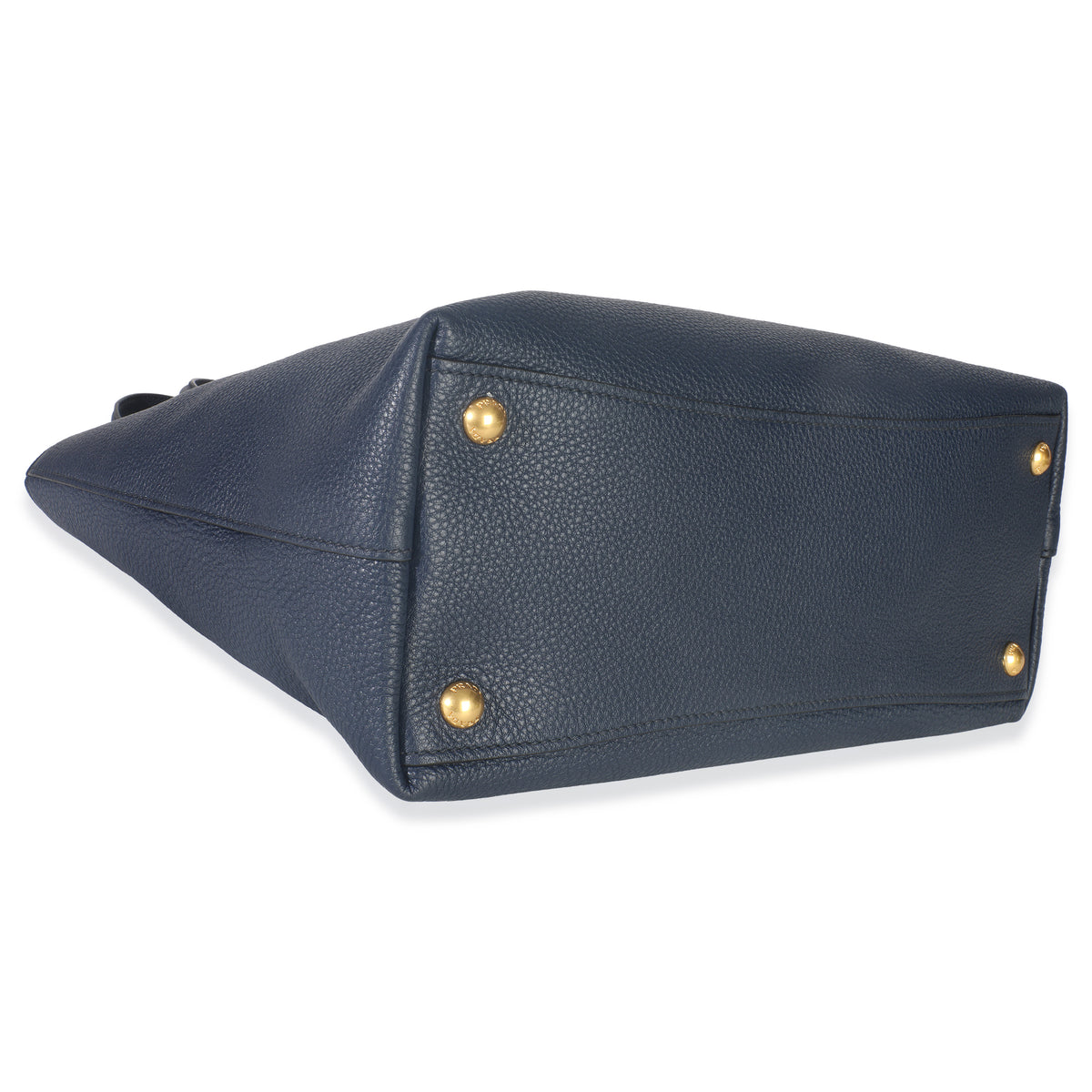 Navy Blue Vitello Daino Phenix Shopper Tote