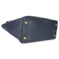 Navy Blue Vitello Daino Phenix Shopper Tote