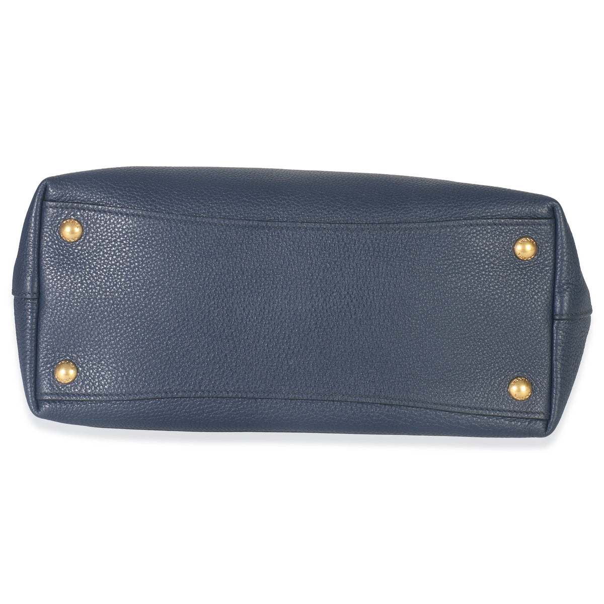 Navy Blue Vitello Daino Phenix Shopper Tote