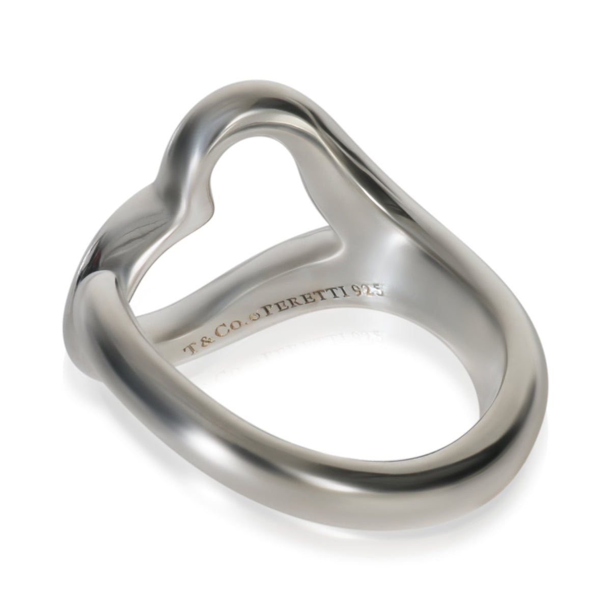 Tiffany & Co. Sterling Silver  Elsa Peretti Open Heart Ring pv