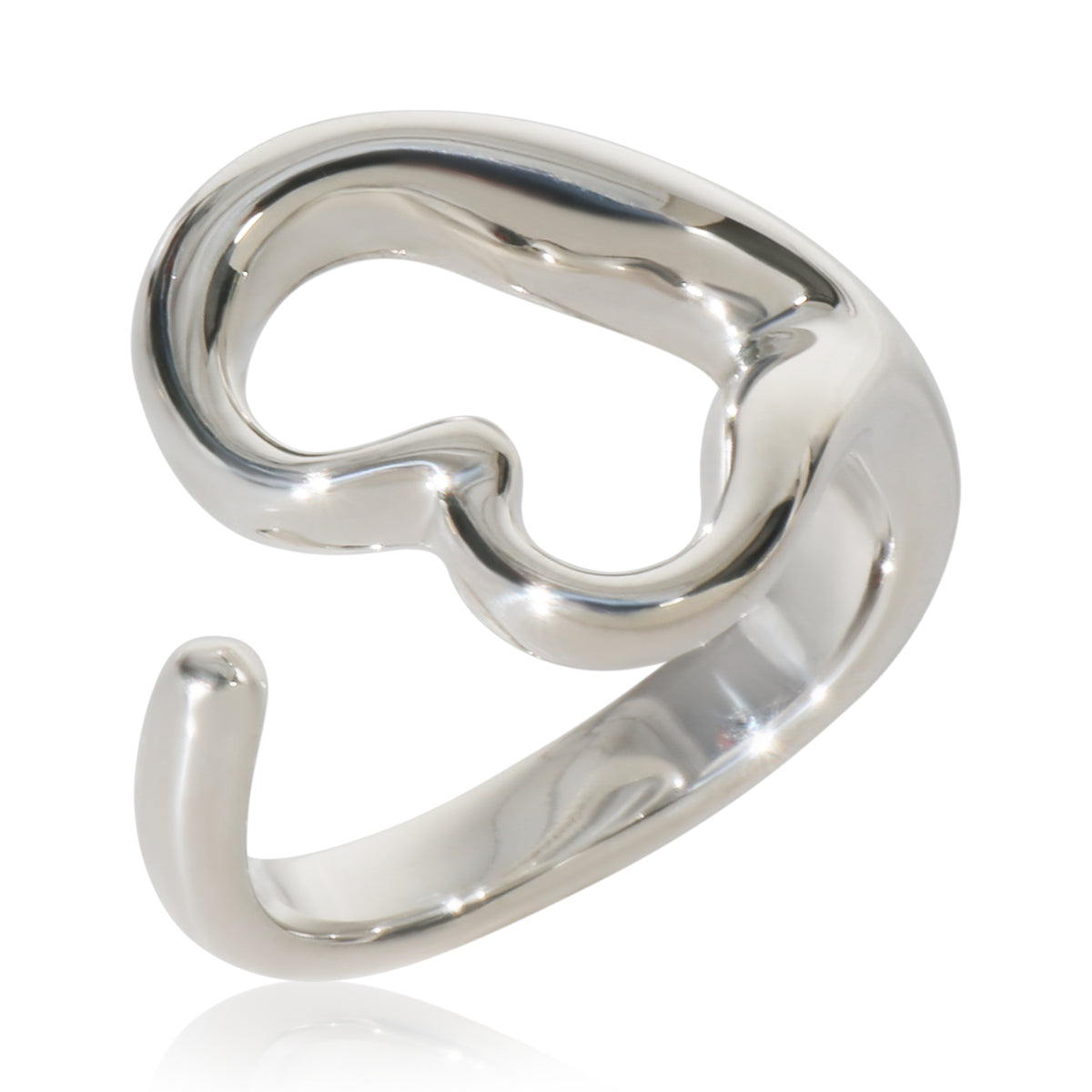 Tiffany & Co. Sterling Silver  Elsa Peretti Open Heart Ring bv
