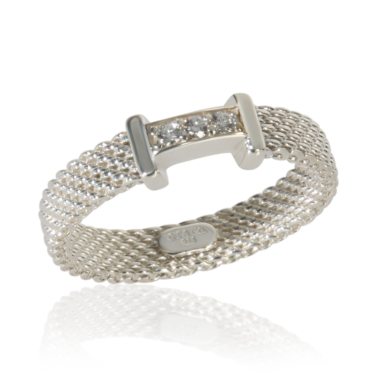 Sterling Silver Diamond Somerset Mesh Ring