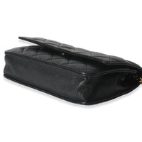 Chanel Black Quilted Caviar Classic Wallet On Chain Handbag box