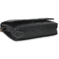 Chanel Black Quilted Caviar Classic Wallet On Chain Handbag clasp