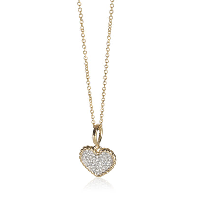 Yellow Gold Diamond Cable Collectibles Heart Pendant