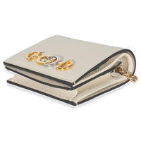 Gucci Vintage White Grainy Calfskin Zumi Chain Card Case Wallet Wallet clasp