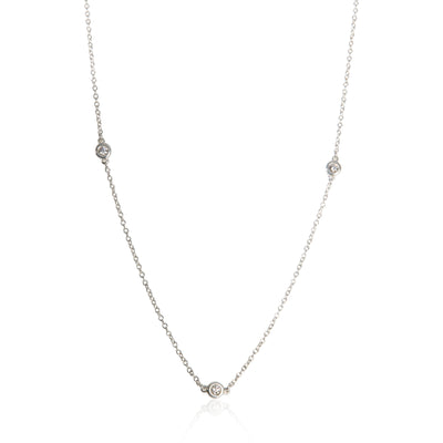 Sterling Silver Diamond Elsa Peretti Diamond By The Yard Necklace