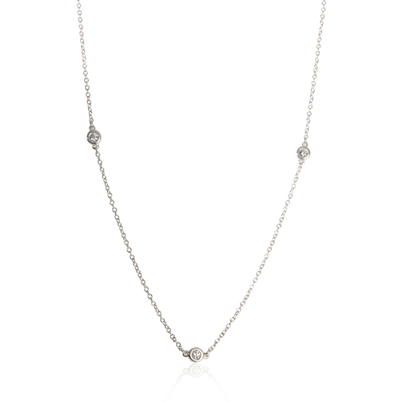 Sterling Silver Diamond Elsa Peretti Diamond By The Yard Necklace