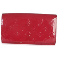Louis Vuitton Rose Pop Monogram Vernis Sarah Chain Wallet Wallet fv