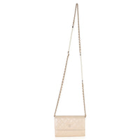 Chanel Beige Iridescent Quilted Lambskin Paris Hamburg Pearl Clutch With Chain Handbag av