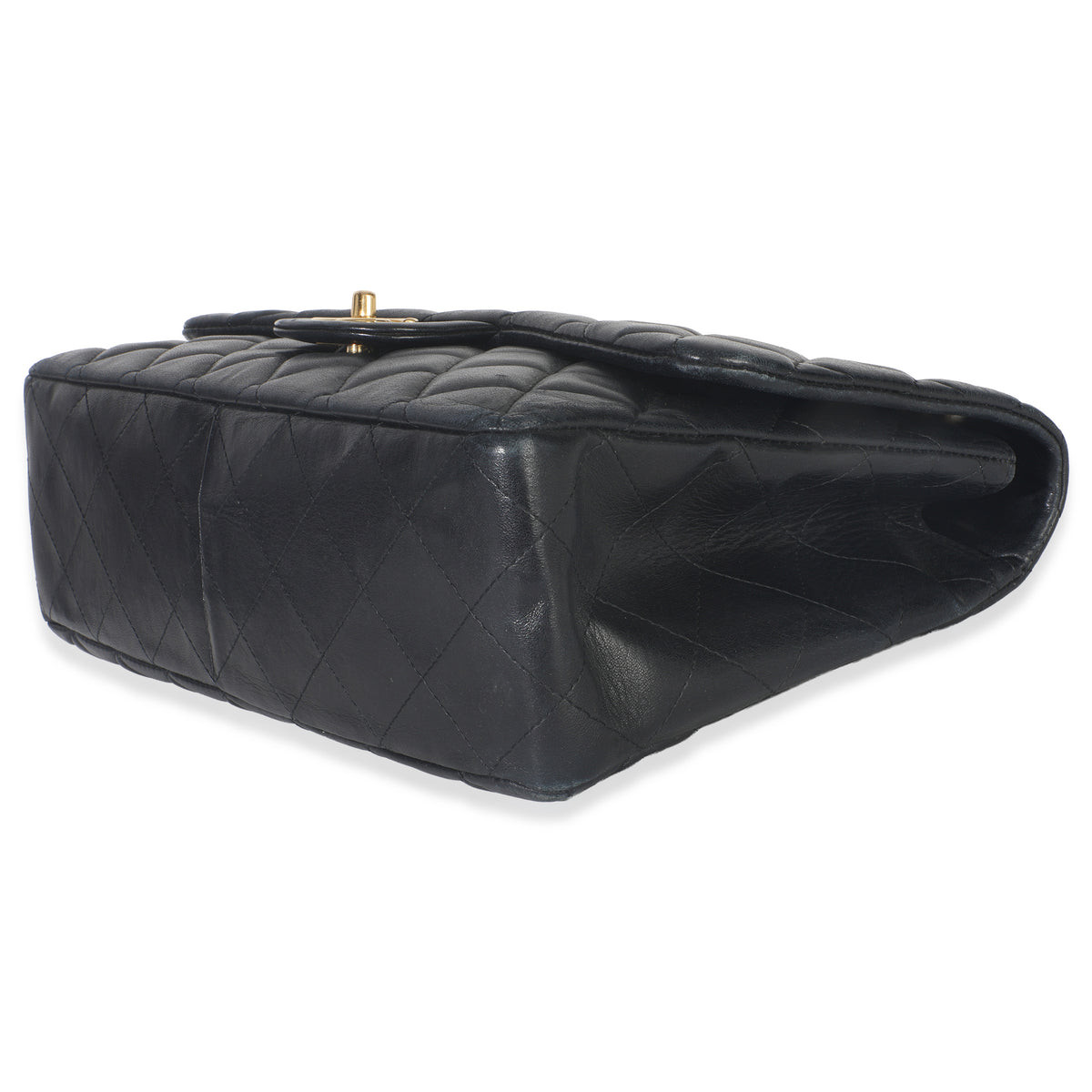 Chanel Black Quilted Lambskin Jumbo Single Flap Bag Handbag box