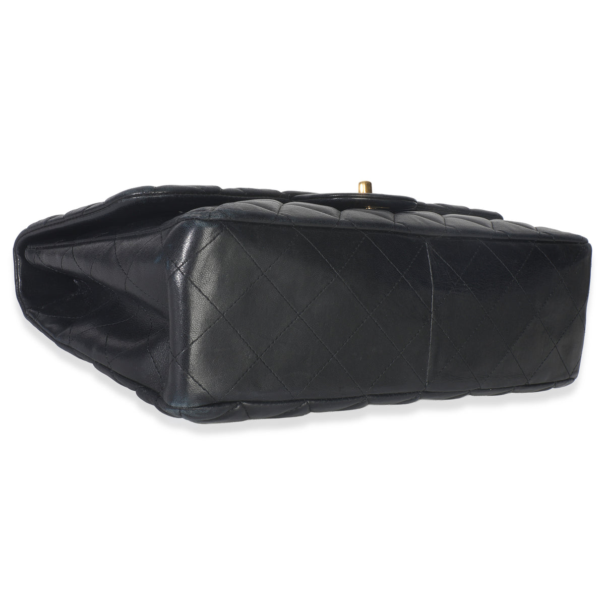 Chanel Black Quilted Lambskin Jumbo Single Flap Bag Handbag clasp