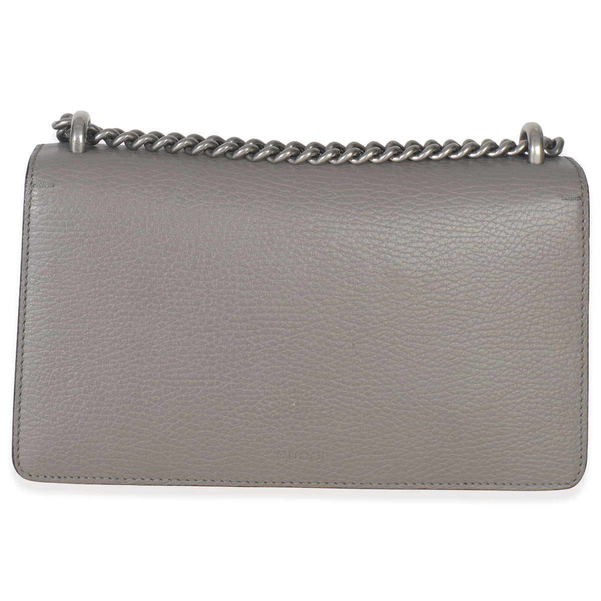 Gucci Dusty Grey Pebbled Calfskin Small Dionysus Shoulder Bag Handbag bv