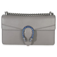 Gucci Dusty Grey Pebbled Calfskin Small Dionysus Shoulder Bag Handbag fv