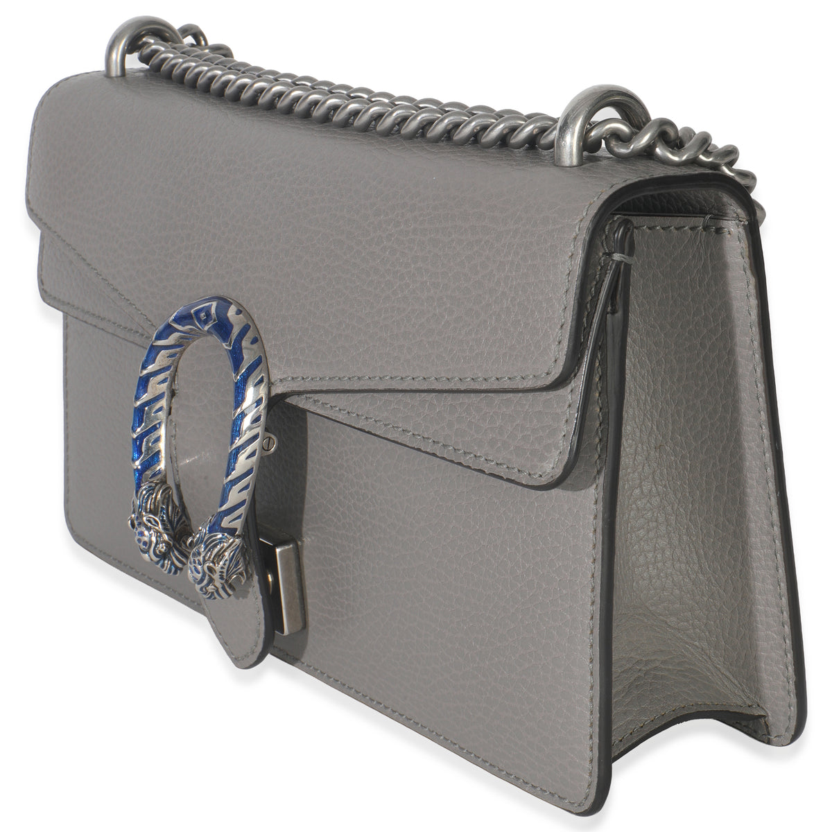 Gucci Dusty Grey Pebbled Calfskin Small Dionysus Shoulder Bag Handbag sv