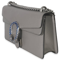 Gucci Dusty Grey Pebbled Calfskin Small Dionysus Shoulder Bag Handbag sv