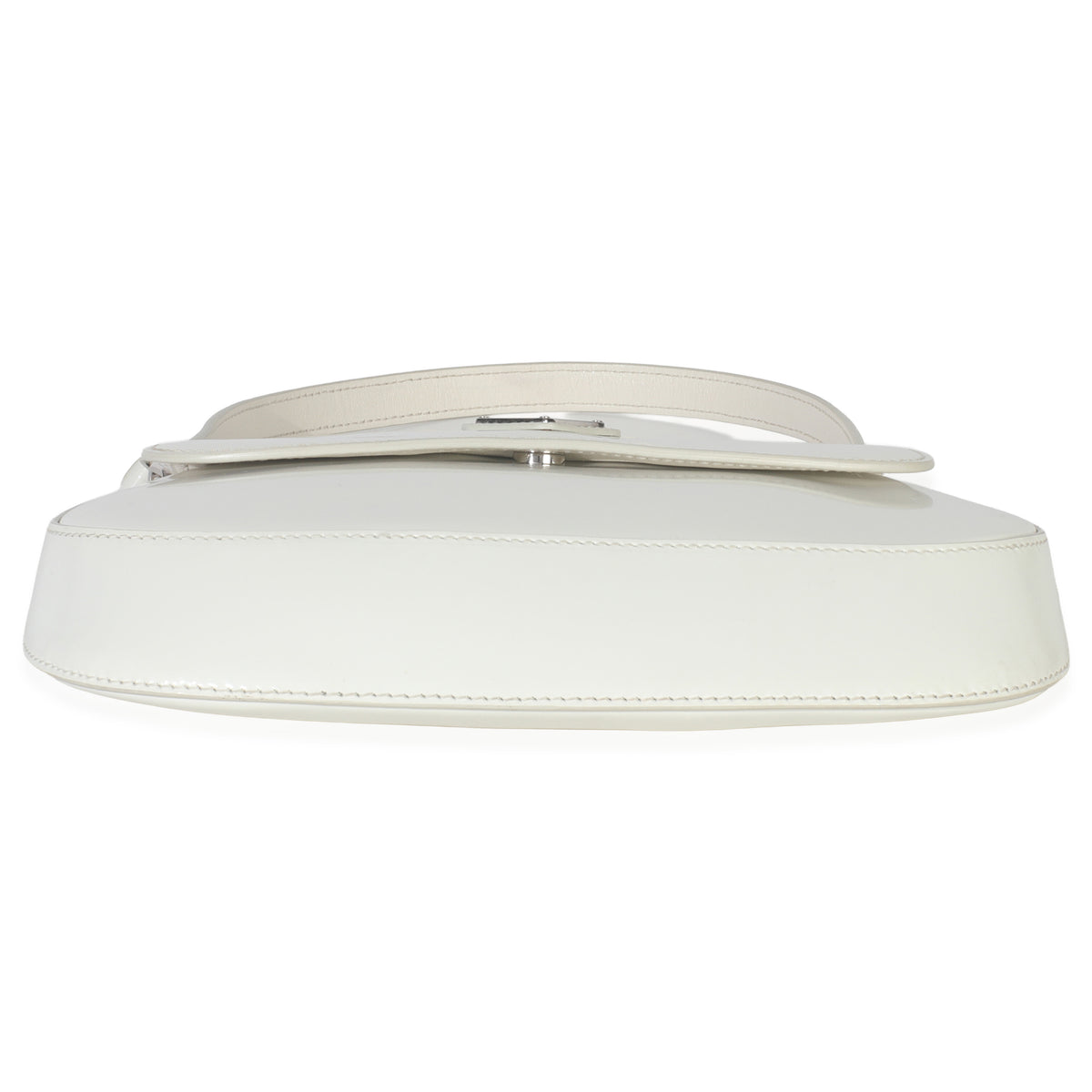 Prada White Brushed Leather Small Cleo Handbag stamp