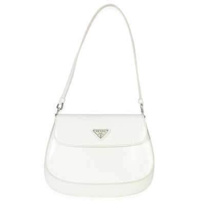 White Brushed Leather Small Cleo