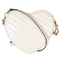 Gucci Creme Matelasse Calfskin Diagonal Mini Interlocking G Heart Bag Handbag bv