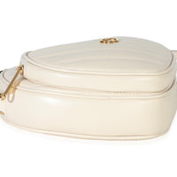 Gucci Creme Matelasse Calfskin Diagonal Mini Interlocking G Heart Bag Handbag clasp